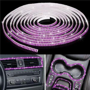 Car Trim Bling Self Adhesive Interior Exterior Rhinestone 16.4 Feet Purple